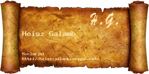 Heisz Galamb névjegykártya